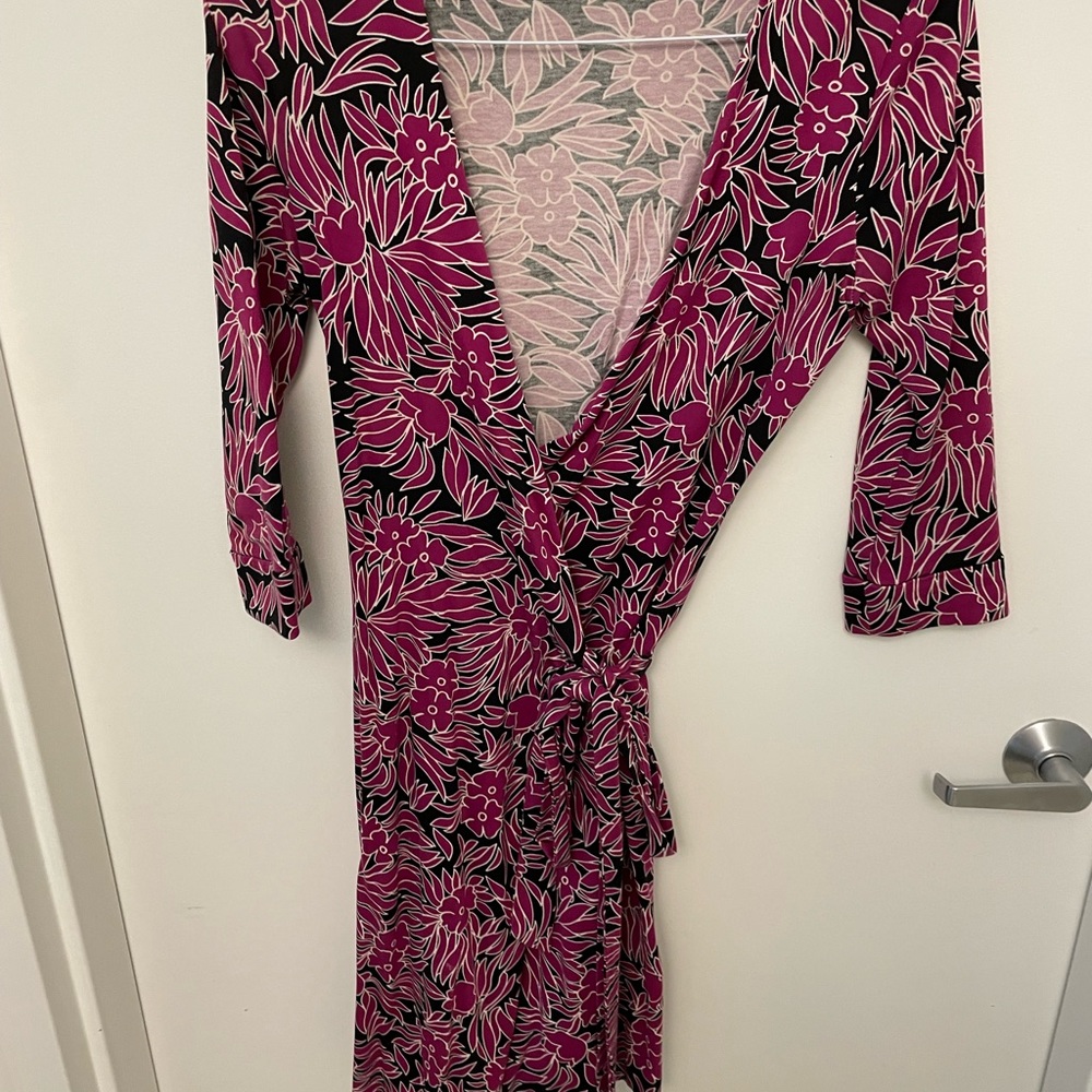 Fuchsia flora Diane Von Furstenberg wrap dress
